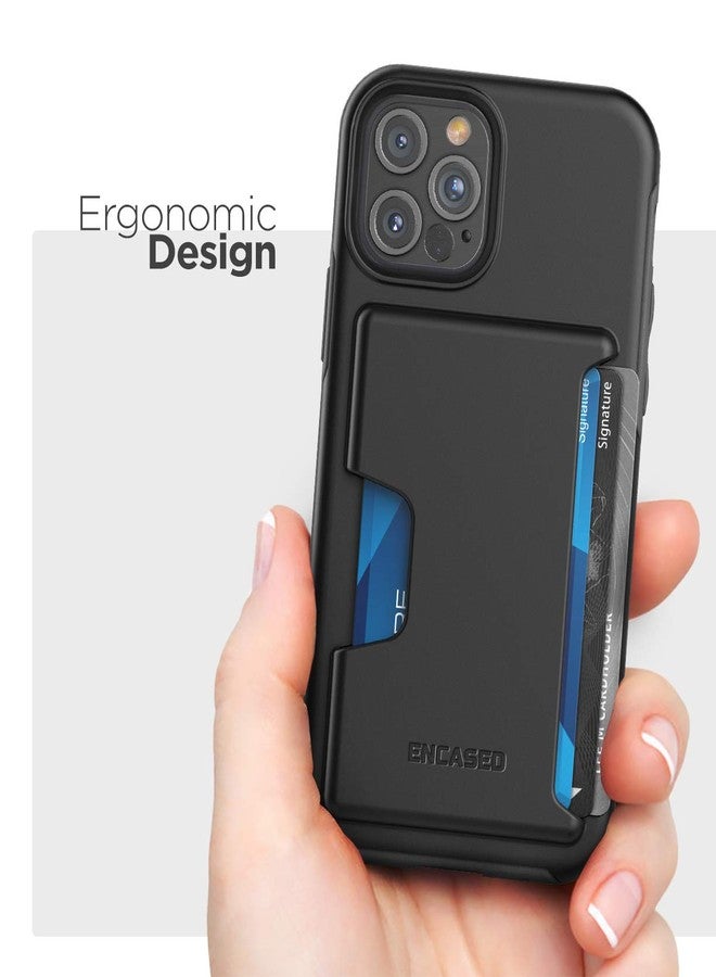 إنكاسد جراب حماية ENCASED لهاتف iPhone 12 Pro Max مع حامل بطاقات (أسود) - Image 3